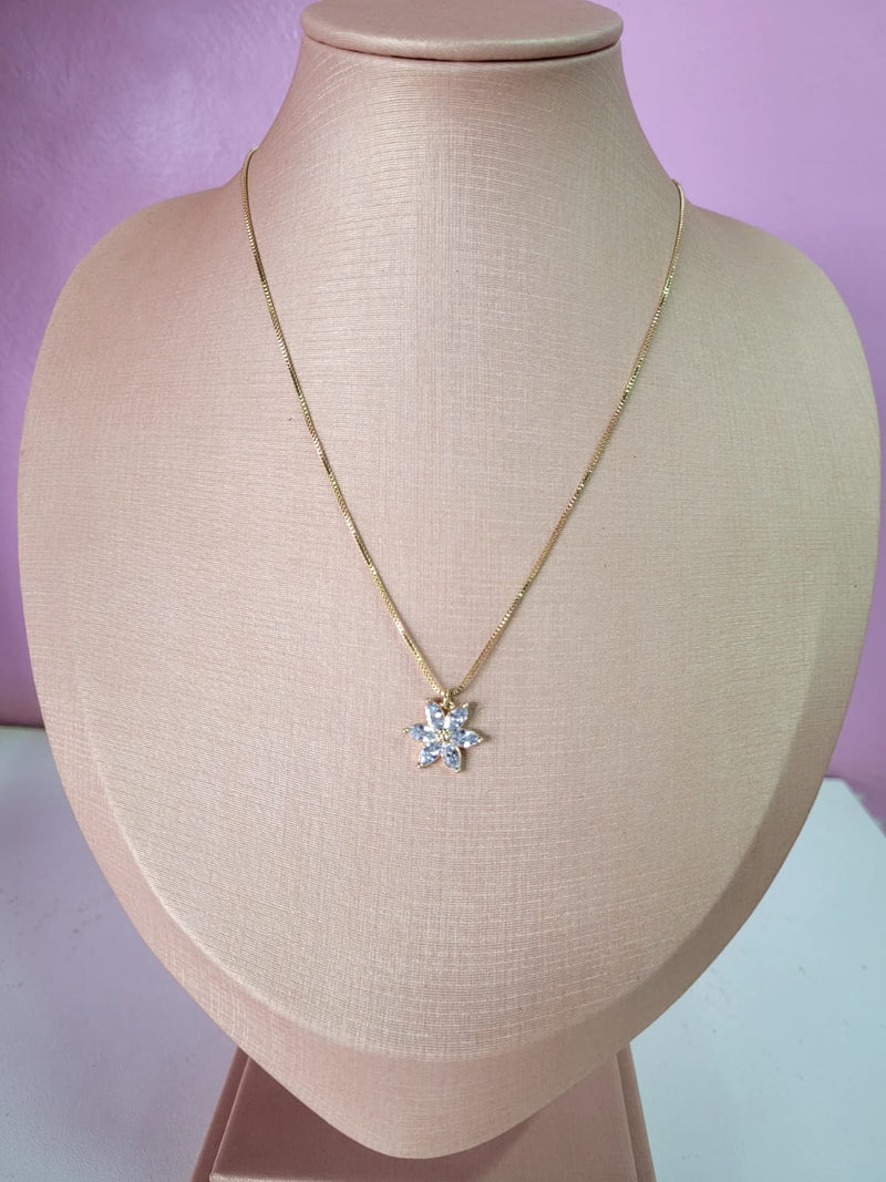 CADENA FLOR ZIRCONIA